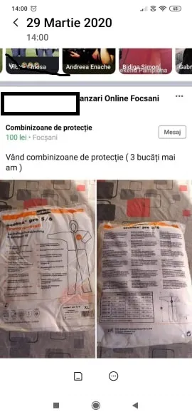 Un "bombardier" a vândut combinezoane la suprapreț tocmai polițiștilor vrânceni. Amenda - 10.000 de lei