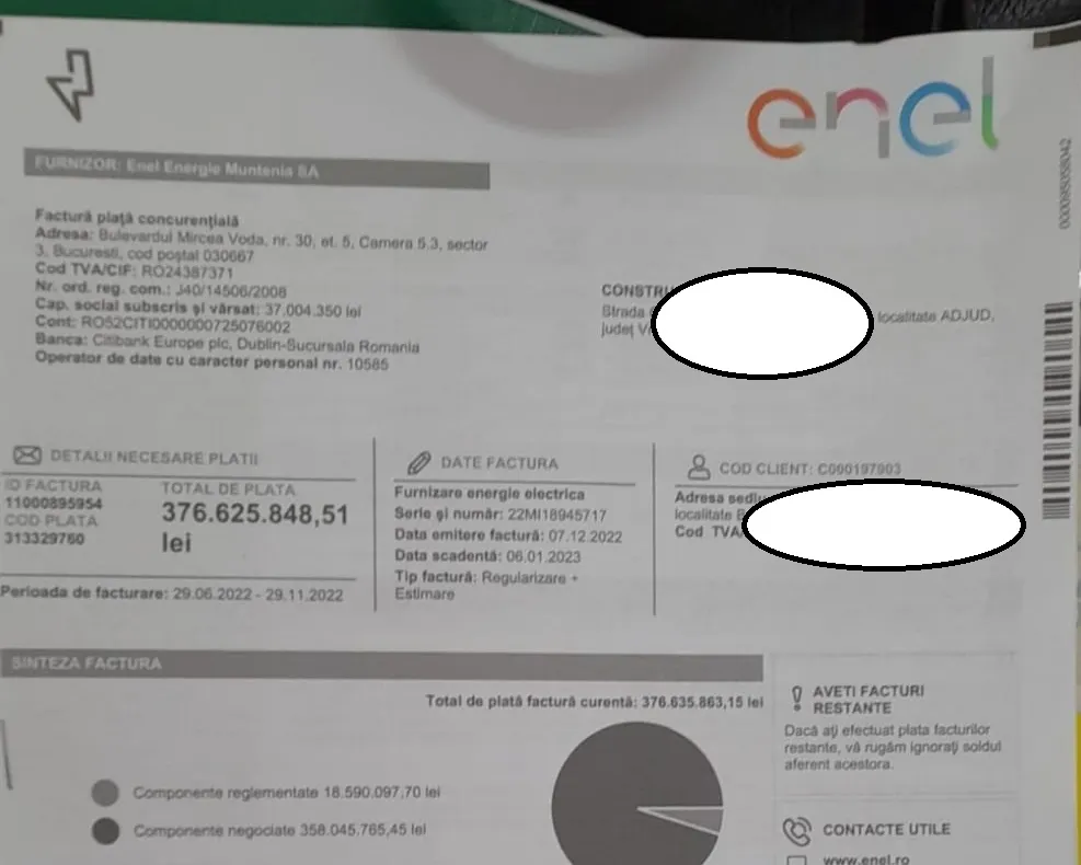 Factură de infarct pentru un adjudean - 76 de milioane de euro la curent