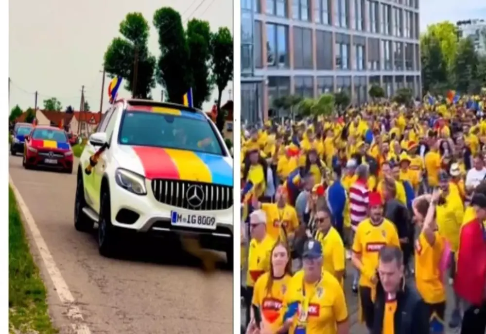 Coloane întregi de mașini cu români se îndreaptă spre Munchen înaintea meciului România-Olanda