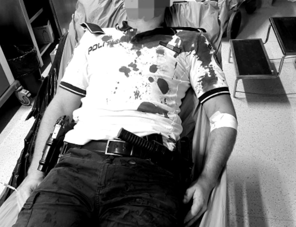 O femeie a lovit cu o piatră un polițist, la Vizantea Livezi