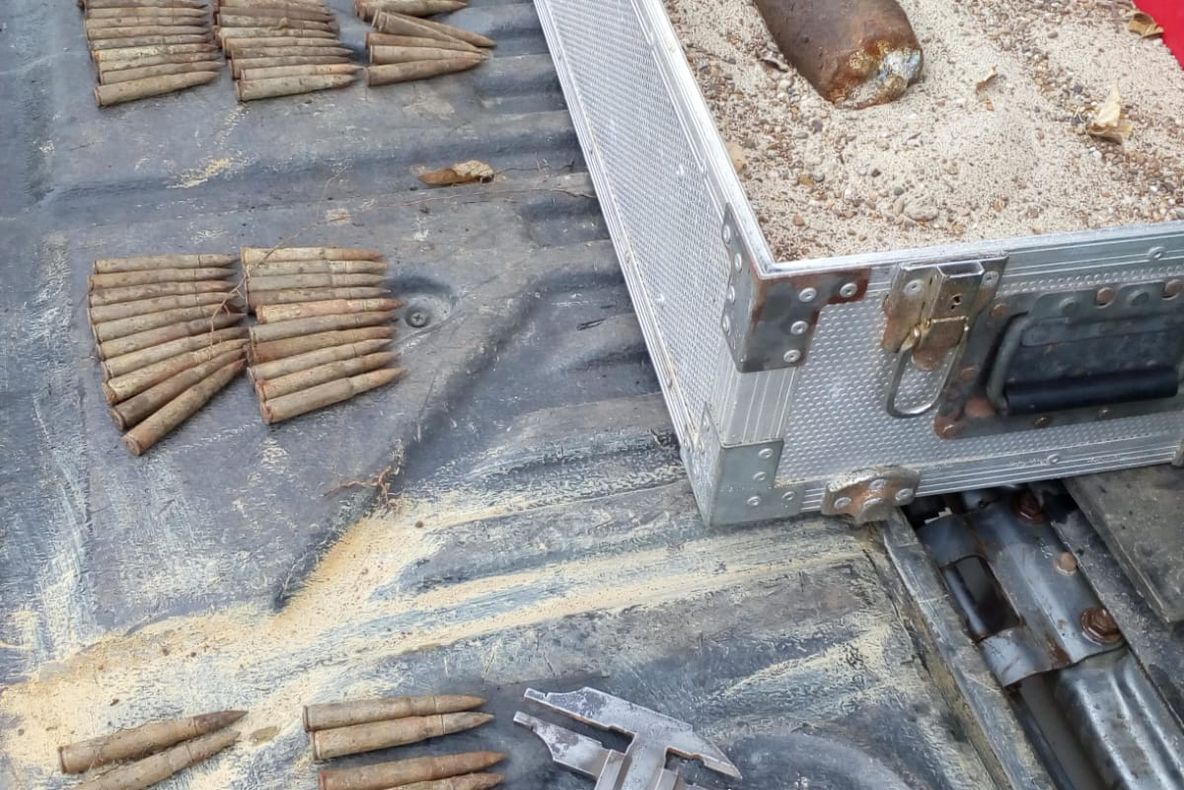 Un căutător de comori a găsit proiectile, la Vânători