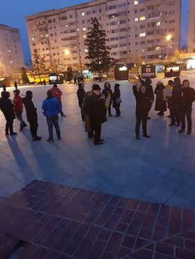 Protest în Piața Unirii din Focșani