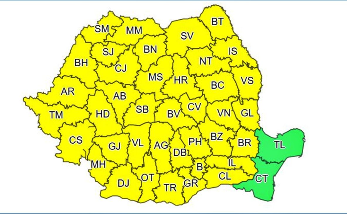 ULTIMA ORĂ  Cod galben de vijelii, în Vrancea, până mâine dimineață