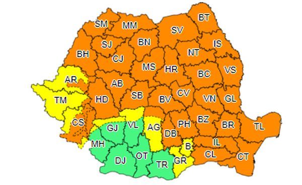 ULTIMA ORĂ Un nou cod portocaliu de vijelii, inclusiv pentru Vrancea