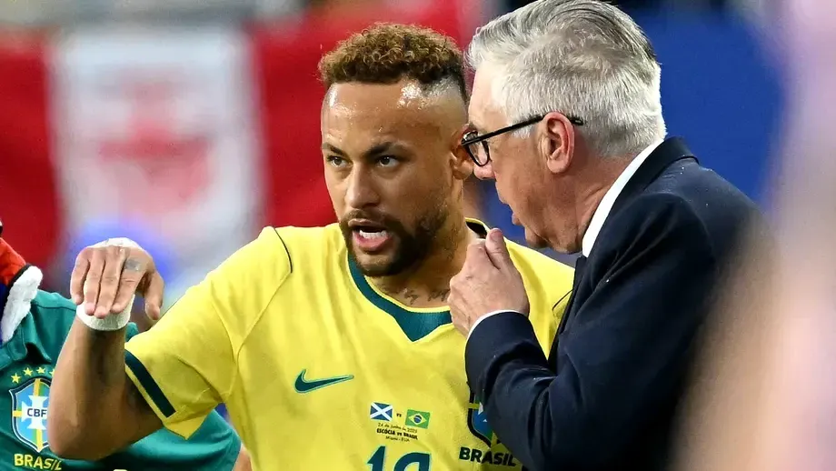 Neymar și Carlo Ancelotti