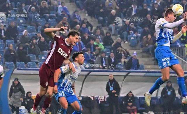 Fotbal: Universitatea Craiova a învins-o pe CFR Cluj (2-0), în play-off-ul Superligii